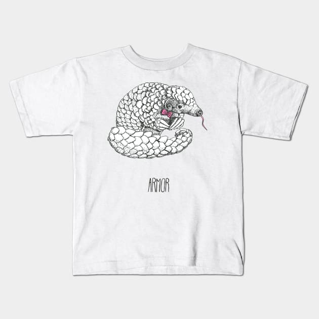 Playful pangolin Kids T-Shirt by Créa'RiBo